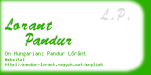 lorant pandur business card