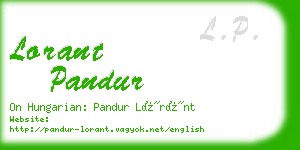 lorant pandur business card